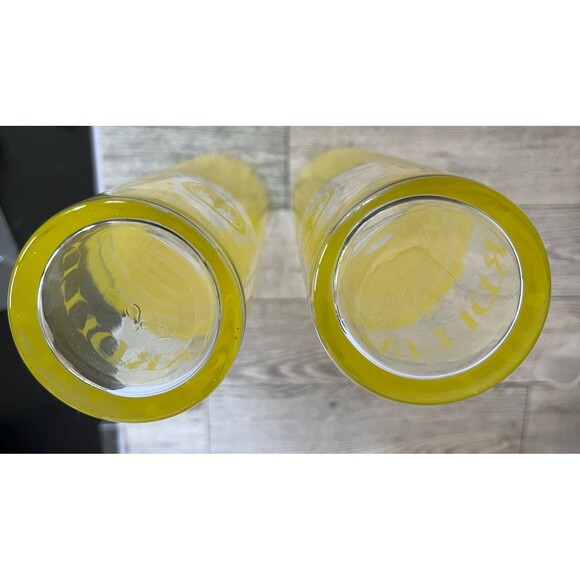 Libbey Bacardi Limon Highball Rum Glasses 7" Tall Yellow 14 oz Set of 2 - Picture 7 of 7